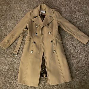Camel Calvin Klein Full Length Coat